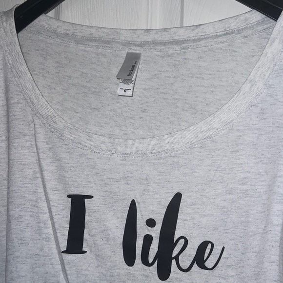 Next Level Light Gray Graphic “I Like Cats & Coffee Long Sleeve Shirt NWOT - Picture 5 of 13